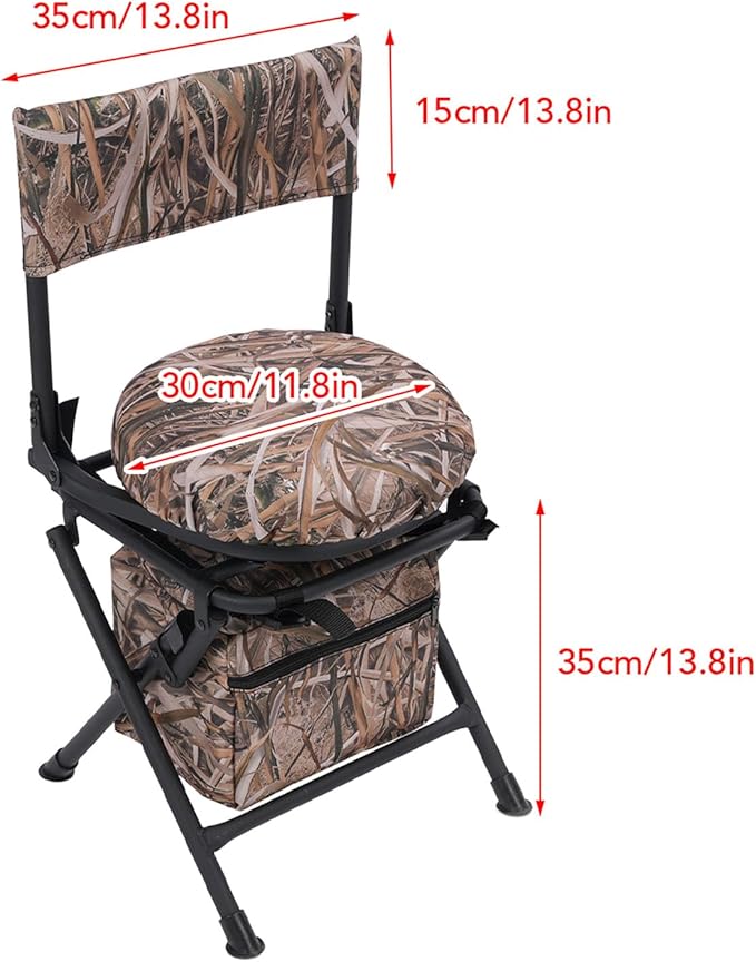 Yosoo 360 Degree Swivel Camping Chair Compact Lightweight Design Fishing Stool Foldable Chair with Fashion Pattern Ideal for Outdoor Activities Foldable Portable Chair