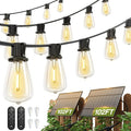 addlon 204FT(2 Pack*102FT) Solar String Lights Waterproof Patio Lights Solar Powered with Remote &amp USB Port 3 Lighting Modes 60+4 LED Shatterproof Bulbs Outdoor Light for Camping Backyard Garden