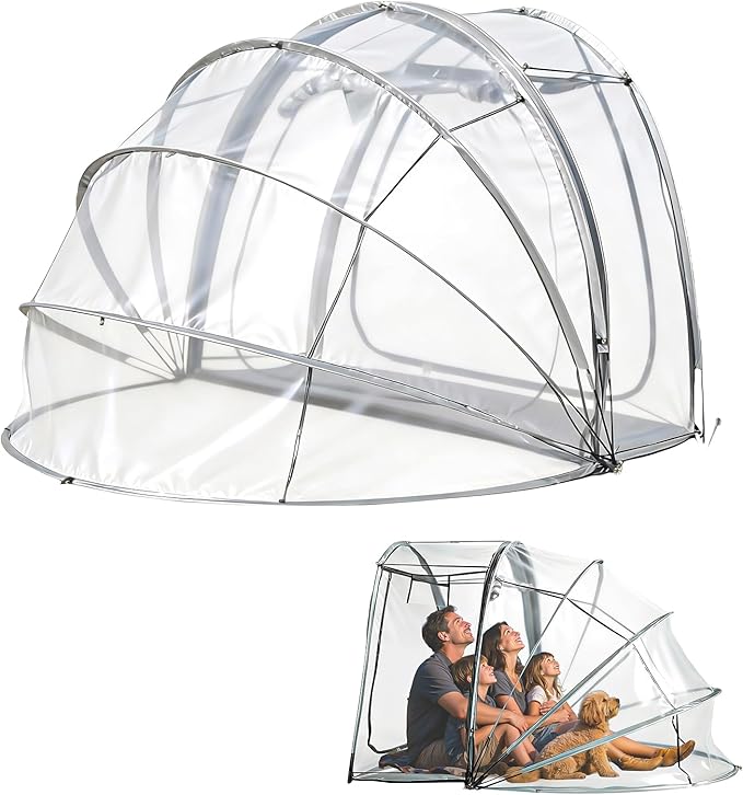 Weather Sports Tent for 4-Person Bubble Tent Waterproof Outdoor Sun Shelter with Spacious Interior and Ultra Visibility for Winter Cold Protection Camping（US Fast Arrival） 235x200x150cm