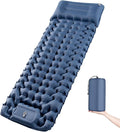Camping Sleeping Pad | Ultra Lightweight &amp Compact | Ergonomic Camping Mattress for Indoor &amp Outdoor Use | Portable Sleeping Mat with Built-in Foot Pump &amp Pillow for Camping Hiking Trave