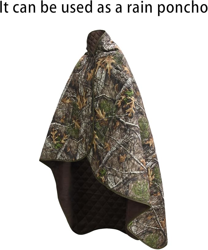 LOOGU Camo Blanket Waterproof Insulation Poncho Liner for Outdoor Camping Hiking Hunting Survival Backpacking Picnicking