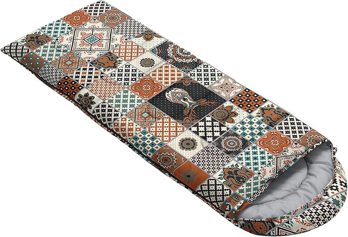 Kids Sleeping Bag for Boys GirlsBohemian Cowboy Print-Lightweight Warm Portable Outdoor Indoor-Waterproof Cold Weather Resistant Sleeping Bag for Camping Hiking