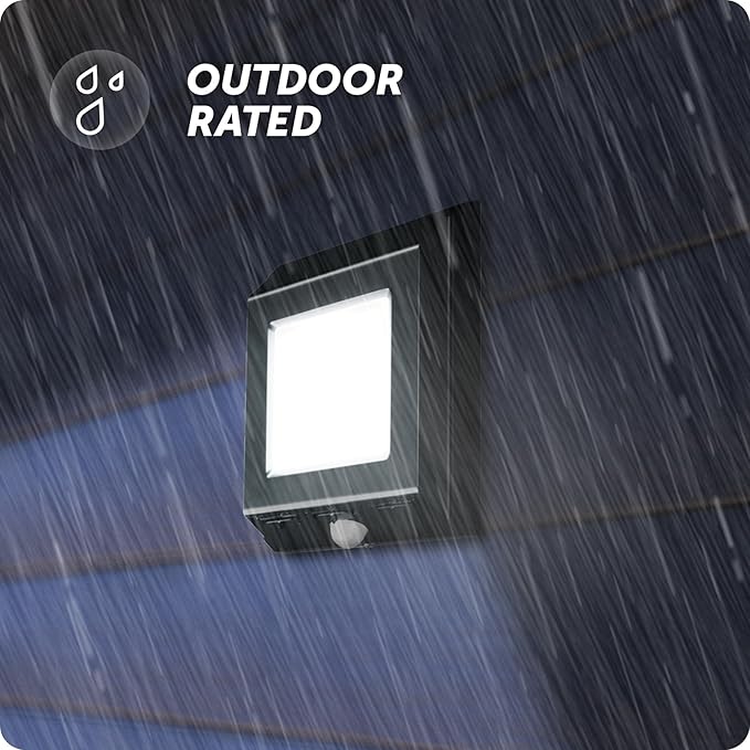 Globe Electric 110-Degree 15W Slim Black 500-1000-1500 Lumens Hardwired Motion Activated Outdoor Integrated LED Security Light Outdoor Outside House Lights
