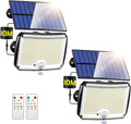 PIKOY Solar Motion Lights Outdoor Waterproof [Upgraded 318LED/33FT/5 Modes] Solar Security LightsRemote+IP65 Solares Lamparas Solares para Exteriores Grandes Sin Sensor De Movimiento 2 Pack