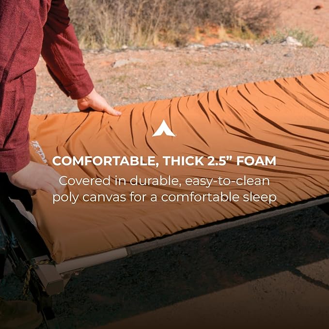 Teton Outfitter Canvas Camping Pad Comfort Infused Sleeping Pad Glamping Level Comfort with a Cloud Like Mattress Perfect with Outfitter Camp Cots