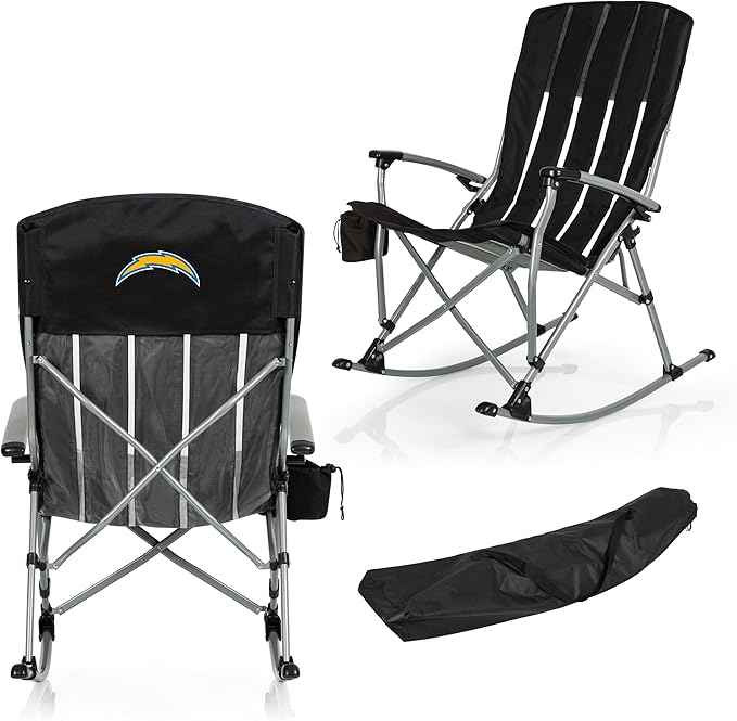 Picnic TIME NFL Unisex-Adult NFL Outdoor Rocking Camp Chair XL Heavy Duty Camping Chair for Adults