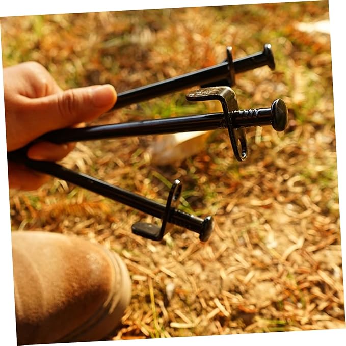 6Pcs Metal Tent Stakes Heavy Duty Ground Pegs for Camping Durable Outdoor Ground Stakes with Sharp Tips for Secure Tent Setup Wind Resistant Design for Tents Canopies