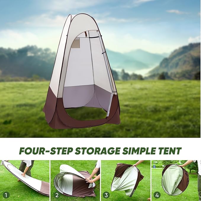 Portable Pop Up Privacy Shower Tent Spacious Changing Room Dressing Room Sun Sunshade Canopy Outdoor Rain Shelter Backpack Privacy Shelters for Camping Hiking Beach Toilet