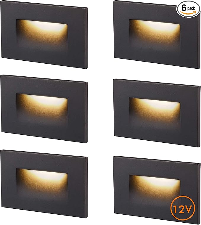 CLOUDY BAY 12V Low Voltage 3 Color Indoor and Outdoor LED Step Light3000K/4000K/5000K Deck LightsStair LightOil Rubbed BronzeWet Location(Low Voltage Transformer is Required)