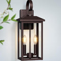 Bronze Large Porch Lights Outdoor 18 Exterior Wall Fixture with Clear Glass 2-Light E12 Socket Base Aluminum Outside Waterproof Wall Light Sconce for House Porch Patio Garage