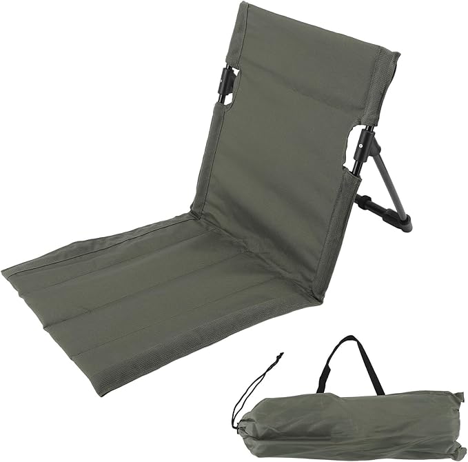 Outdoors Beach Loungers Beach Lounge Chairs Beach Chairs Portable Folding Beach Mat Lounge Chair with Oversized Zippered Pocket Adjustable Backrest Storage Pouch for Camping Beach (OD Green)