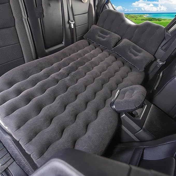 Car Inflatable Mattress SUV Camping Inflatable Bed Flocking Material Air Mattress Anti-Fall Design Car Mattress 72 Hours Leakage Test