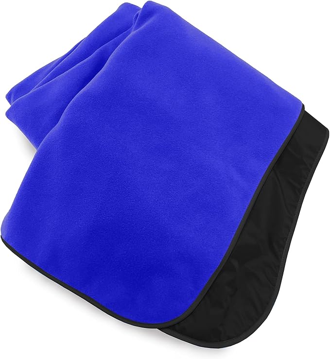 Mambe Extreme Weather Outdoor Blanket - Royal Large - 100% Waterproof and Windproof Soft Warm Polarfleece with Durable Nylon Shell Use at Sporting Events Camping Picnics Emergency Blanket
