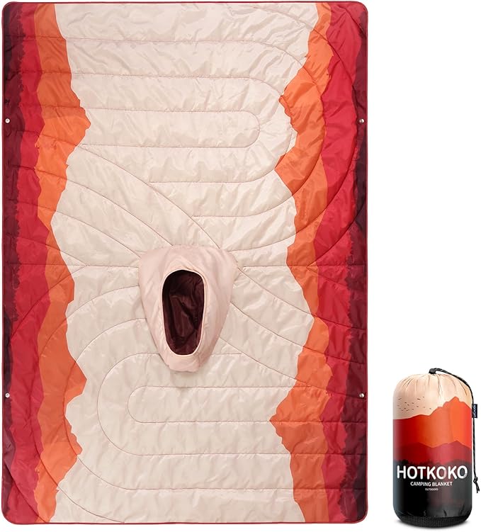 Camping BlanketHoodie Blankets Poncho Outdoor Waterproof Windproof Warm Durable &amp Portable for Stadium Concerts CarTravel Beach Picnic Grass75 * 56 inch