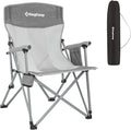 KingCamp Oversized Heavy Duty Outdoor Camp Lightweight Portable Lawn Chair Sturdy Steel Frame Supports 300 lbs with Cup Holder for Sports Fishing Picnic one Size Blue&ampGray