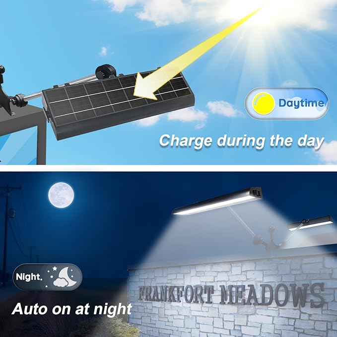 Solar Sign Lights Outdoor 464 led 1200 Lumen Dual Solar Sign Light 8000 mAh Billboard Lighting for Bussiness Commercial Real Estate Shop Bus Stop HOA Highway Signs