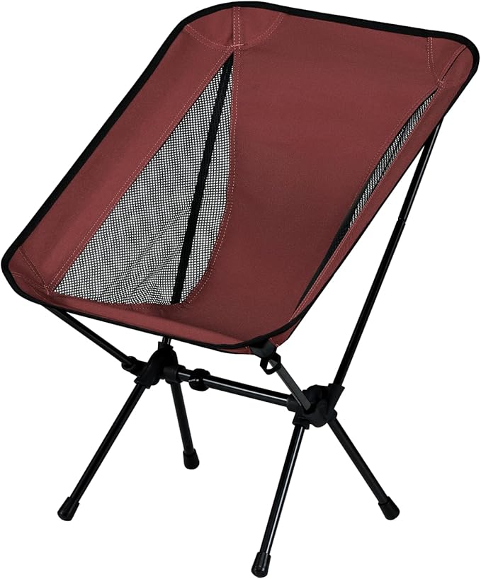 Lightweight Portable Essential Folding Camping ChairSturdy with X-Frame265lbs CapacityFoldable with Carry BagQuick Setup for OutdoorHikingBeachBackpacking (Mars Red)