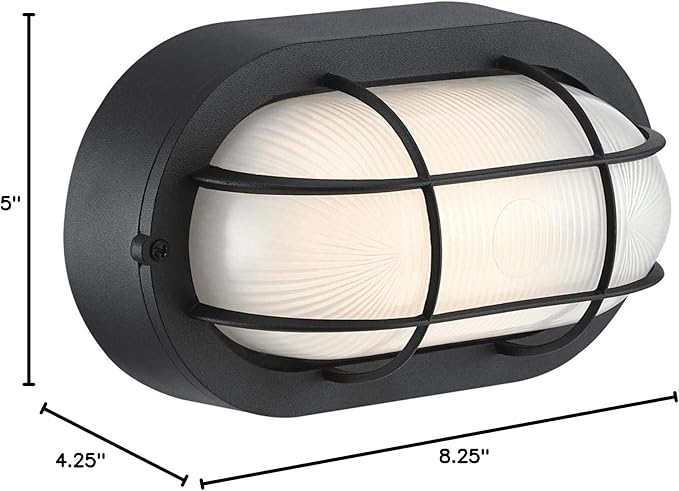 Westinghouse 6113700 Traditional One-Light Dimmable LED Outdoor Wall Light Textured Black Finish White Glass