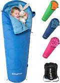 KingCamp 45°F Kids Sleeping Bag Lightweight Waterproof &amp Compact Flannel Sleeping Bags Cold Weather &amp Warm Youth Essentials Gear Accessories for Camping Fits 10-12 Children up to 4'7-5'5 T