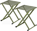 TRIPLE TREE Folding Stool 2-Pack Portable Camping Stool 17.8inch Height Lightweight Stainless Steel Foldable Chair for Outdoor Camping Walking Hunting Hiking Fishing Support 225 lbs