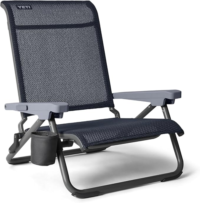 YETI Hondo Reclining Beach Chair Breathable UV-Resistant and Supports up to 350 lbs Navy