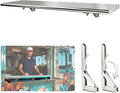 Concession Shelf 50 L x 12''W Folding Shelf Stainless Steel Food Shelf Stand Serving for Concession Serving Window Food Truck Kitchen Counter