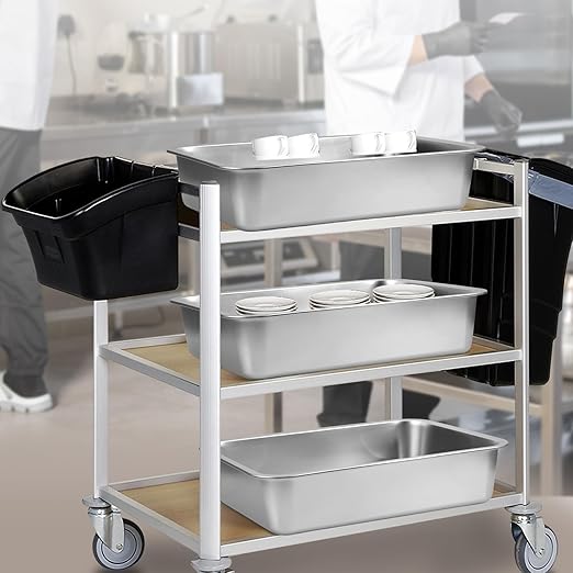 2 Pack Stainless Steel Commercial Bus Tubs Food Grade Meat Processing Tubs Lug Wash Basin Tote Box for Dishwashing Kitchen Restaurant Utility (32 L)