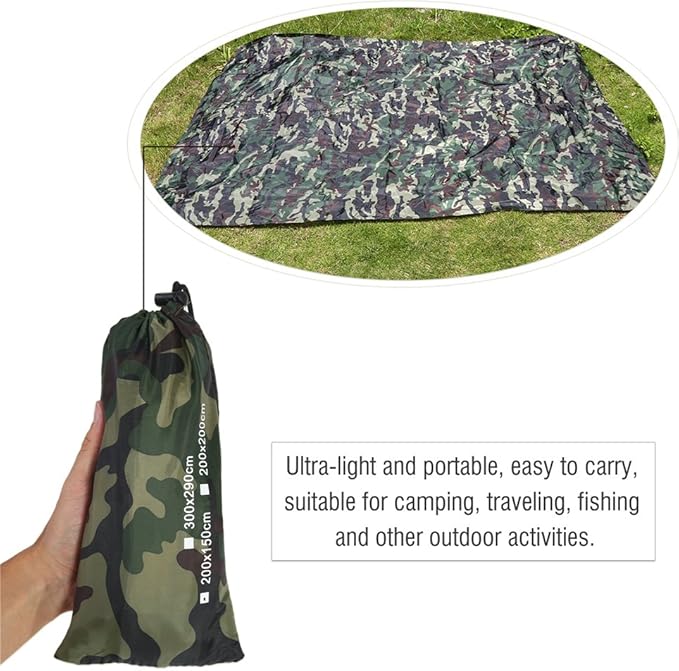 Camping Tent Tarp Multifunctional Footprint Ground Sheet Mat for Ourdoor Picnic Blanket(3 X 2.9M)