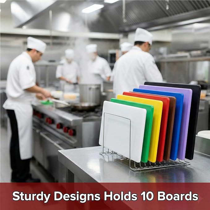 Thirteen Chefs Stainless Steel Cutting Board Rack - Ten 1 Slots fits Baking Sheets Pans and Lids - Commercial Grade Organizer and NSF Stamped for Restaurants and Kitchens