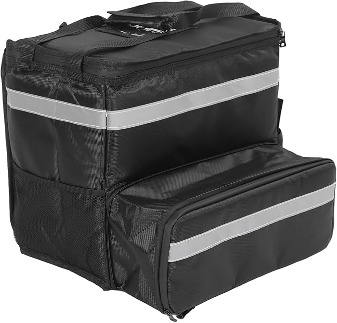 Food Delivery Backpack Expandable Insulated Hot Pizza Bag with Ergonomic Shoulder Straps for Delivery Bike Camping Beach Takeout Groceries Courier Parcels
