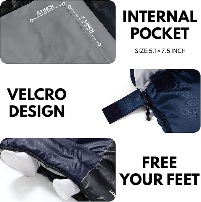 XXL Winter Sleeping Bags for Adults Cold WeatherCamping Sleeping Bag for Kids with Compression Sack4 Season Camping Essentials Gear for HikingTravelingOutdoorBackpackingClimbing