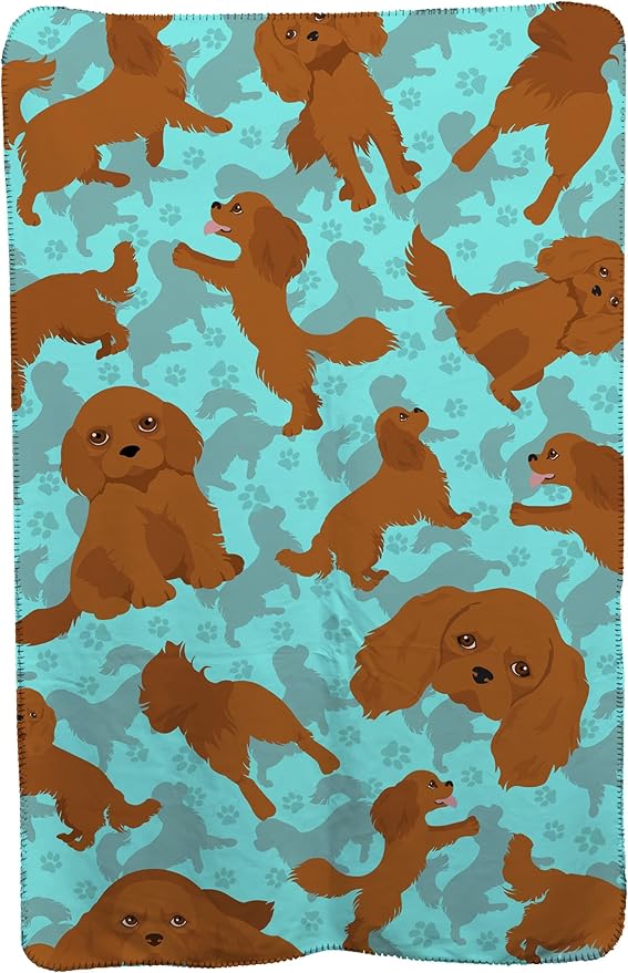 Caroline's Treasures MLM1065TBLT Ruby Cavalier Spaniel Soft Travel Blanket with Bag Airplane Blanket Indoor Outdoor Camping Blanket for Traveling Picnics Beach Trips Concerts