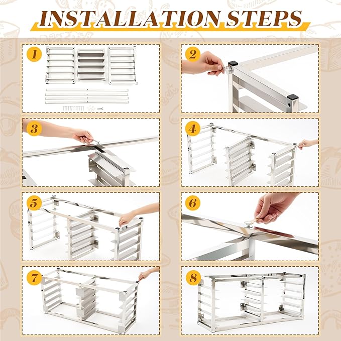 Wall Mounted 5 Tier Half Sheet Pan Rack – Extra Long 40” Heavy Duty Commercial Bun Rack 40 x 13 x 18 Fits 10 Half Size Sheet Pans Aluminum Baking Tray Organizer for Bakery Restaurant Catering