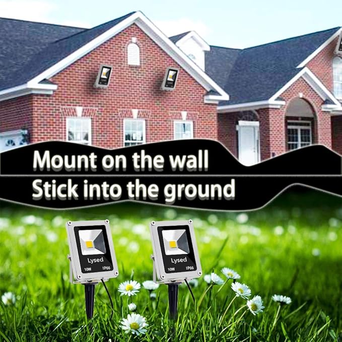 10W Low Voltage LED Landscape Lights Bowfishing Lights Warm White 12V Spotlights for Garden Pathway Yard Lawn Wall Trees Lighting Outdoor Spotlight with Spike Stand(10 Pack)