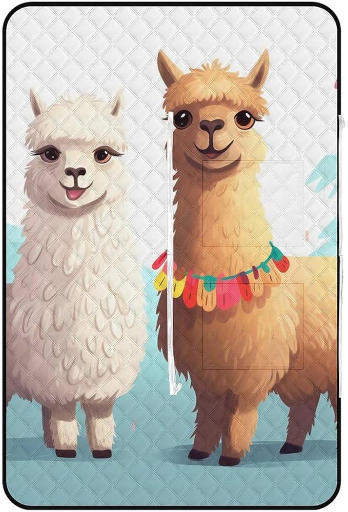 Zipper Llama Alpaca Style Picnic Mat Suitable for Travel Camping Park Or Home Use