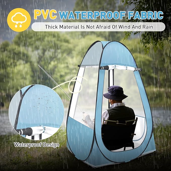 Pop Up Tent Clear Outdoor Tents Sports Fishing Rainproof and Windproof Beach Camping Lightweight and Sturdy Easy Set Up UPF 50+ Portable Folding 39 x 64