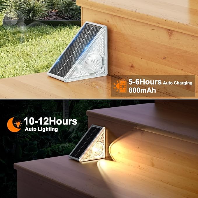Ellasay Stair Lights Outdoor 16 Pack10 Color Modes Solar Step Lights for Outside Waterproof IP65 Solar Lights for Garden StairPatioDeckYardFront Step Front Porch Decor