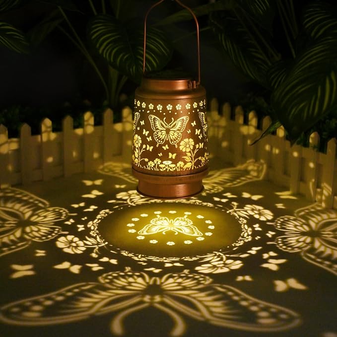 Butterfly Solar Lanterns Outdoor Waterproof Mother Day Gifts Birthday Gifts for Women Mom Grandma Butterflies Solar Lights for Yard Patio Porch Garden Decor
