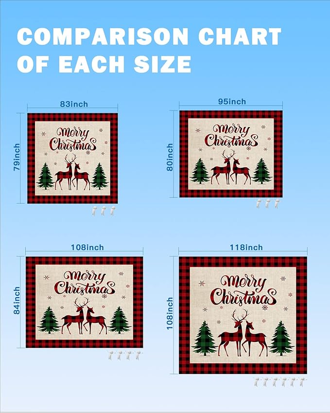 Beach Blanket Waterproof Sandproof Christmas Animal Elk Tree Winter Snowflake Quick Drying Beach Mat with 4 Stakes Red Green Buffalo Grid Shadow Lightweight Picnic Blanket for Travel 95x80