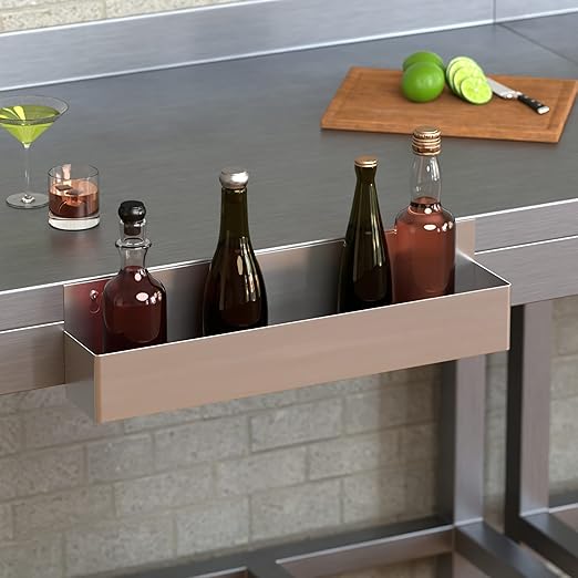 Stainless Steel Single Tier Speed Rail Liquor Rack Speed Rack Bottle Holder - 24 Inch