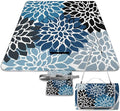 Dahlia Pinnata Flower Floral Blue White Waterproof Outdoor Picnic Blanket Sandproof Beach Mat for Camping Hiking Grass Travelling