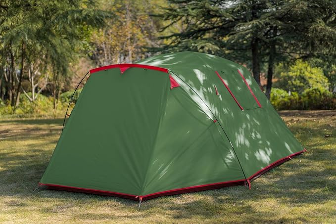 KAZOO 2／4 Person Camping Tent Outdoor Waterproof Family Large Tents 2/4 People Easy Setup Tent with Porch Double Layer | Outdoor Waterproof Family Large Tents Easy Setup