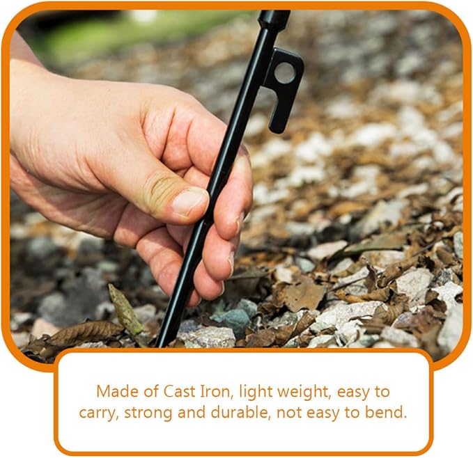 Artibetter 10pcs Outdoor Tent Pegs Heavy Duty Metal Stakes 25cm Thickened Ground Fixing Stakes Camping Tent Accessories for Hiking and Beach Use