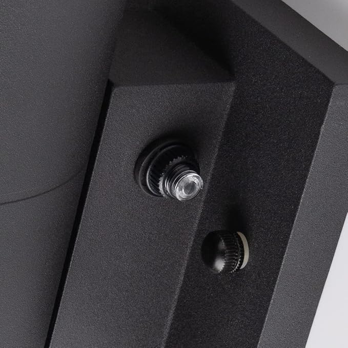 mirrea Modern Outdoor Porch Light Patio Light in 2 Lights Dusk to Dawn Photocell Sensor with Matte Black Aluminum Cylinder and Tempered Glass Cover Waterproof Wall Sconce