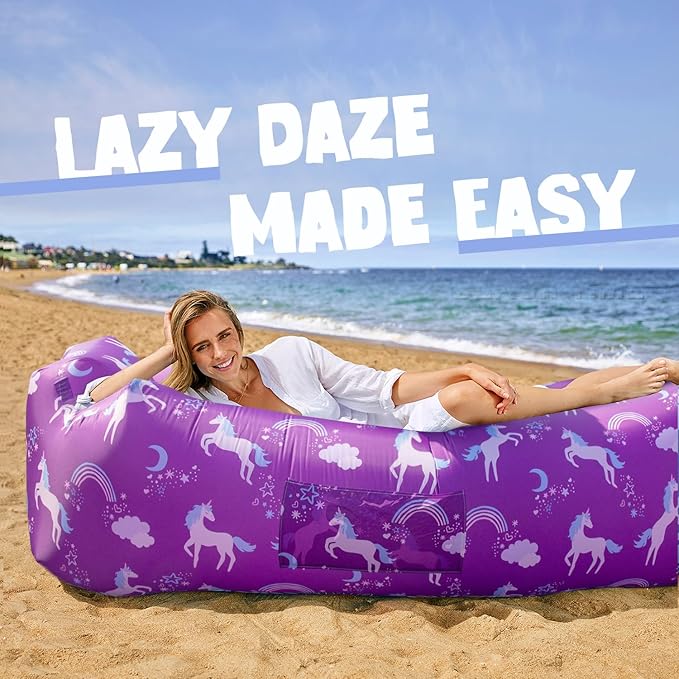 AlphaBeing Inflatable Lounger Beach Chair Accessories Air Sofa Hammock Inflatable Couch for Camping Backyard Lakeside with Compression Sacks Ideal Outdoor Gifts for Adults