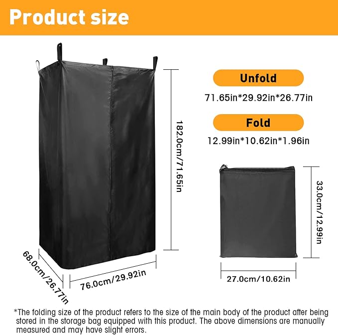 Privacy Tent for Boat Portable Changing Room Polyester Tent with Zipper Suitable for Pontoon Boat Mall Studio Dressing Room 27 W x 30 D x 72 H