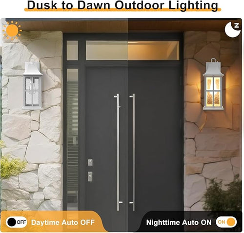 18 Modern Outdoor Wall Lights Aluminium Dusk to Dawn Outdoor Lighting Exterior Wall Lantern Waterproof Porch Light Outside Light for House Garage Patio (1 Pack White)