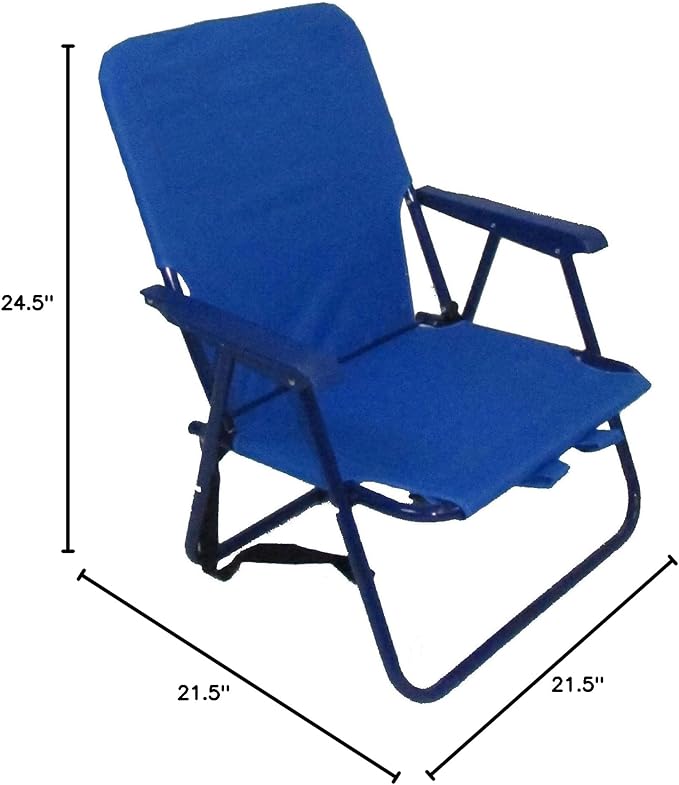 Personalized Imprinted Backpack 1 Position Beach Chair - Dark Blue
