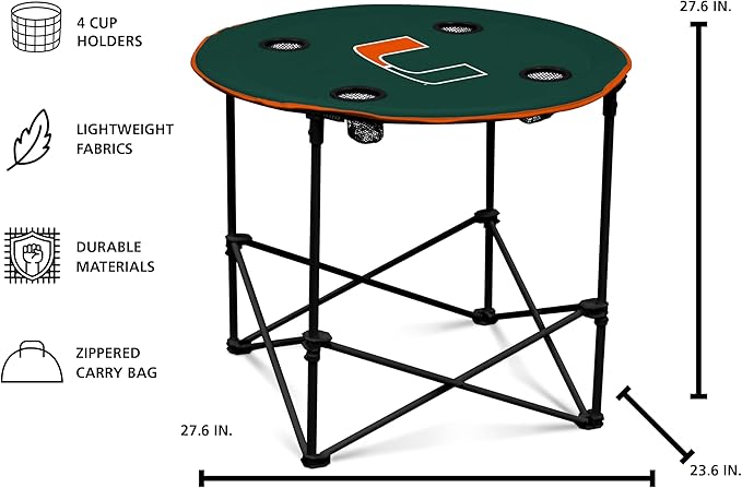Logo Brands Officially Licensed NCAA Unisex Round Table One Size Team Color