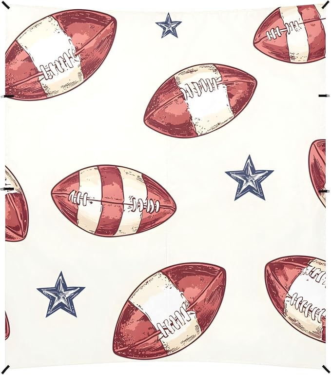 Rugby Tile Stars Pattern Camping Sun Shelter Beach Tent Portable Beach Sun Shade Outdoor Canopy for Camping Trips Fishing Picnic